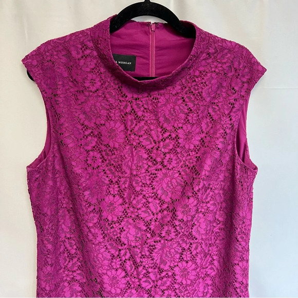 Torrid Magenta Fuschia Pink Sleeveless Floral Lace Midi Sheath Dress Size 14 - Picture 3 of 12